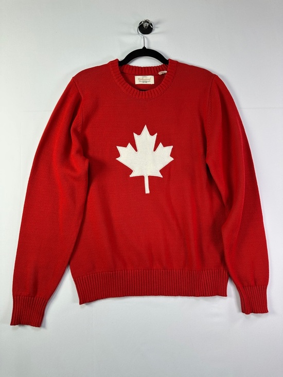 Original Weatherproof Vintage Sweaters - Weatherproof Vintage Maple Leaf Sweater Red Cotton Knit Crewneck Size S Canada